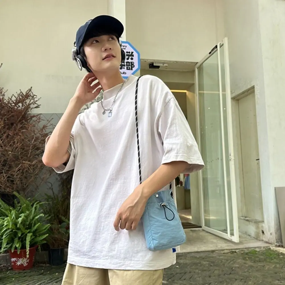 Fashion Canvas Shoulder Crossbody Bags Lightweight Minimalist Style Phone Bag Solid Color Small Coin Purse for Girls