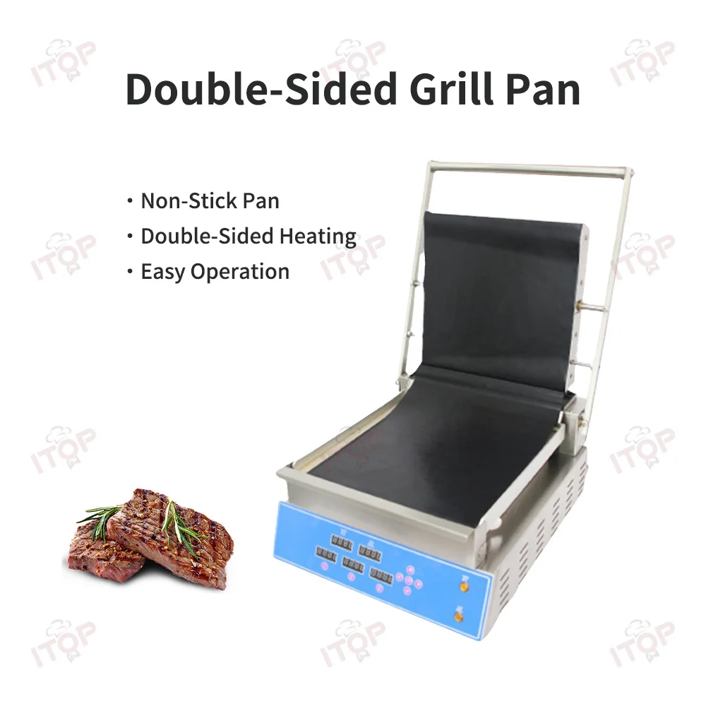 

Электрическая плита для стейка ITOP Plancha Commerial 50-300 ℃ Сковорода с антипригарным покрытием, ресторанное оборудование 220 В, 2400 Вт