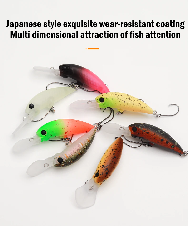 LEYDUN Angelköder, 40 mm, 2,8 g, schwimmend, Minnow, flaches Tauchen, Kurbelköder, Angeln, künstliche Swimbaits, Angelgerät-Köder – Detail 7