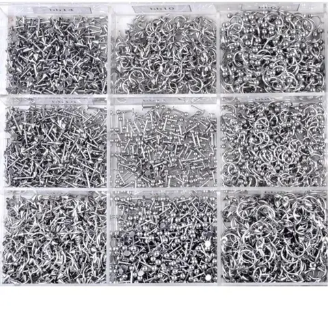 Piercing 45/90Pcs Mixed Styles Stainless Steel Eyebrow Navel Belly Lip Tongue Nose Bar Ring Labret Barbell Tunnel Body Jewelry