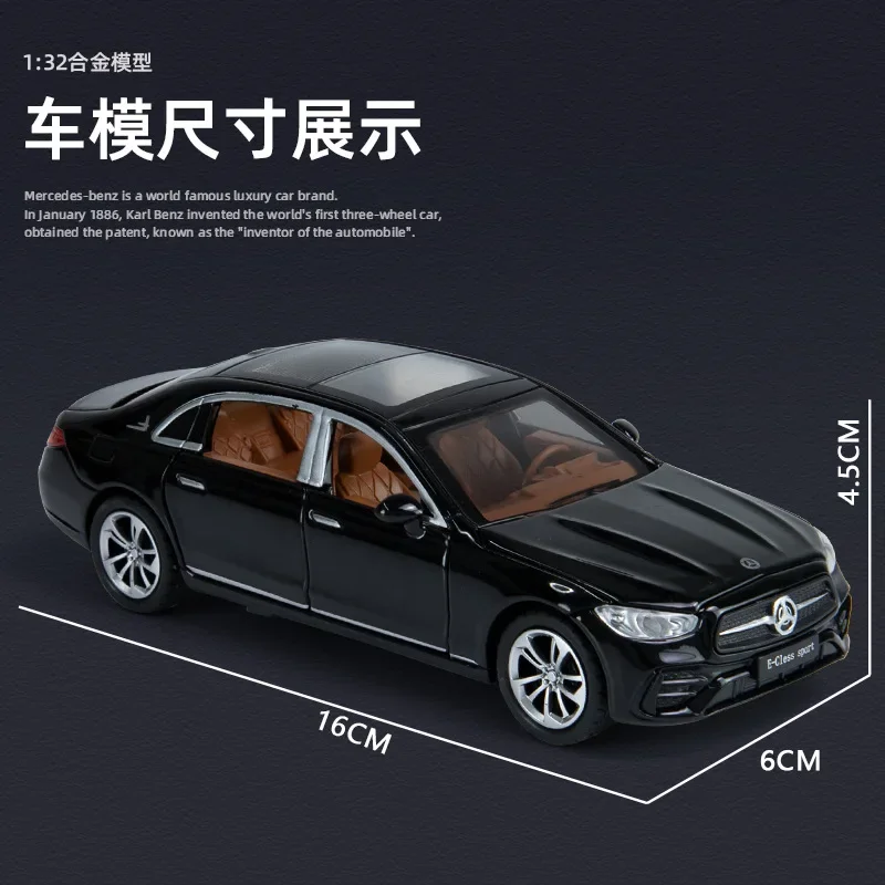 New1:32 Mercedes-Benz E300L High Simulation Diecast Metal Alloy Model car Sound Light Pull Back Collection Kids Toy Gifts