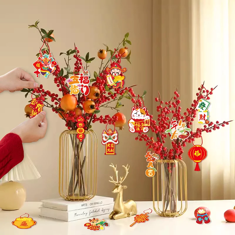 12PCS Chinese Style Tassels  2025 Spring Festival Hanging Decorations Tassels Chinese New Year Party Decoration Supplies