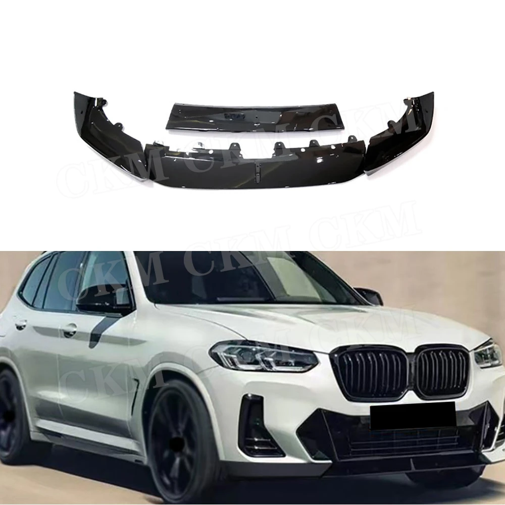 

Car Front Bumper Lip Spoiler Side Splitters Flaps ABS Styling Body Kits Accessories for BMW IX3 2022+