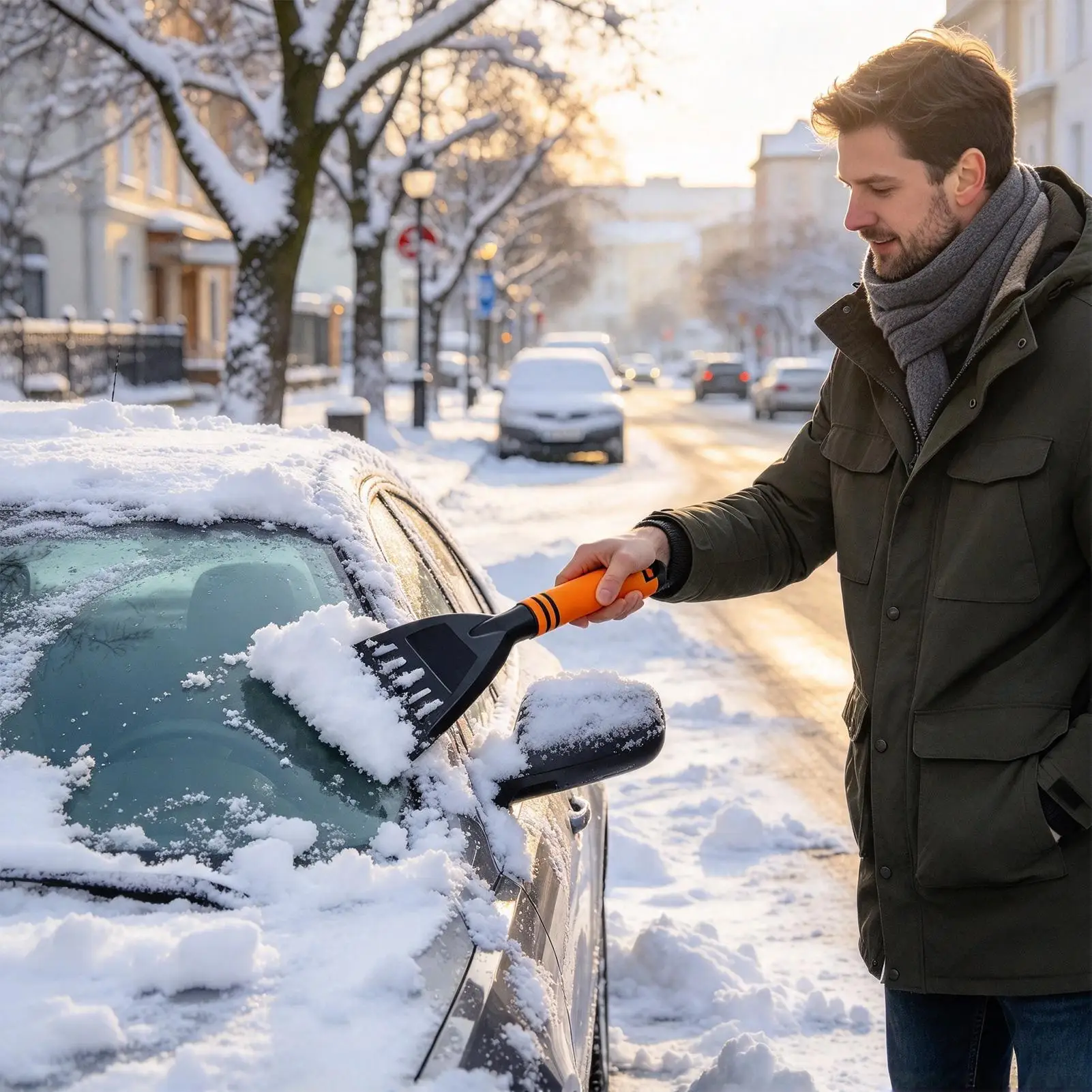 Ice Scraper For Car Windshield Automobile Snow Removal Shovel Car Window Ice Snow Scraper For Sedans Trucks Minivans Pickups
