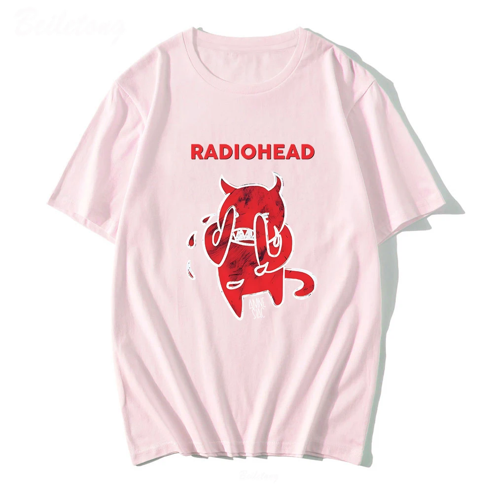 Radiohead  T Shirt Cute Devil Cry Tshirt 100 Cotton Band Rock Funny Music Album Print Loose Album Tops Music Tee Unisex Harajuku