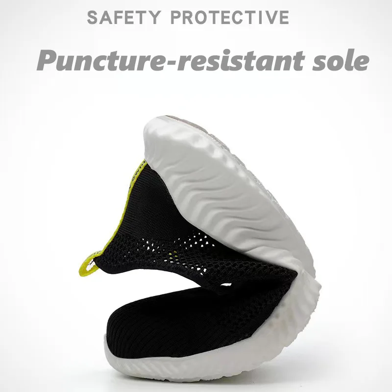 Lynjacye Summer Breathbale Air Mesh Steel Toe Work Shoes Breathable Working Shoes Women Man Safety Shoes Lightweight Shoes