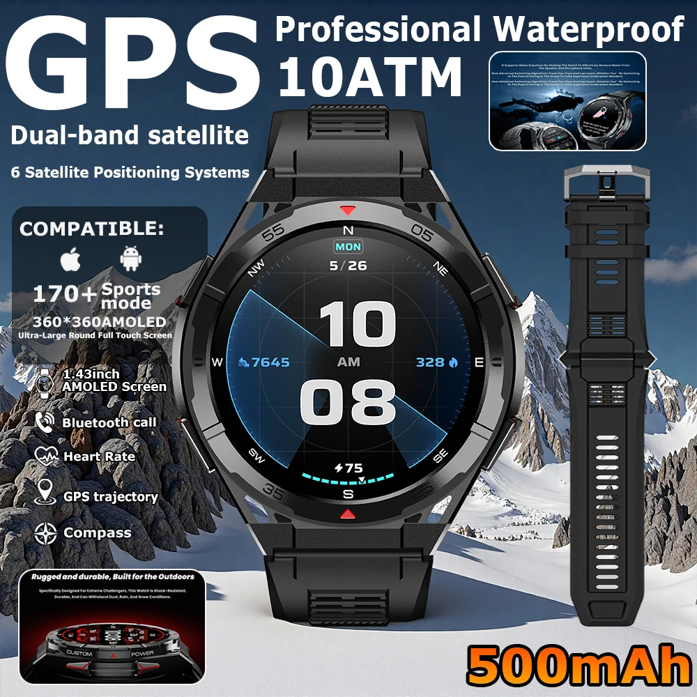 

2026 НОВЫЕ хит продаж, GPS-смарт-часы для спорта на открытом воздухе, часы для отслеживания плавания, 50 метров, водонепроницаемый подарок, 2026 День святого Валентина