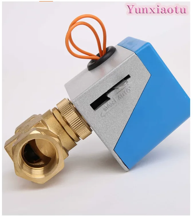 DN20 6PT Motorized 2-Way Brass Valve VA7010-8503, Fan Coil Electric Zone Valve for Water Chilled Air Conditioning
