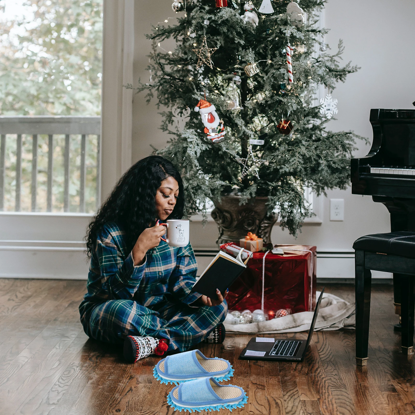 

1 Pair Cleaning Summer Indoor Lightweight Chenille Sole Floor Wipe Slippers Detachable Design Home Use Household Floor Slippers