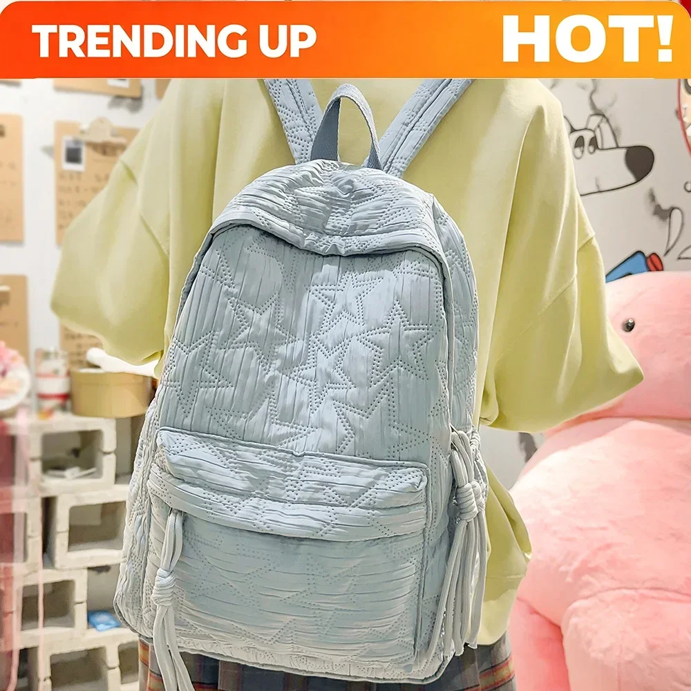 High-Appearance Star Backpack, Casual and Versatile, College-Style New Backpack, Large-Capacity Commuting Bag, Computer Bag