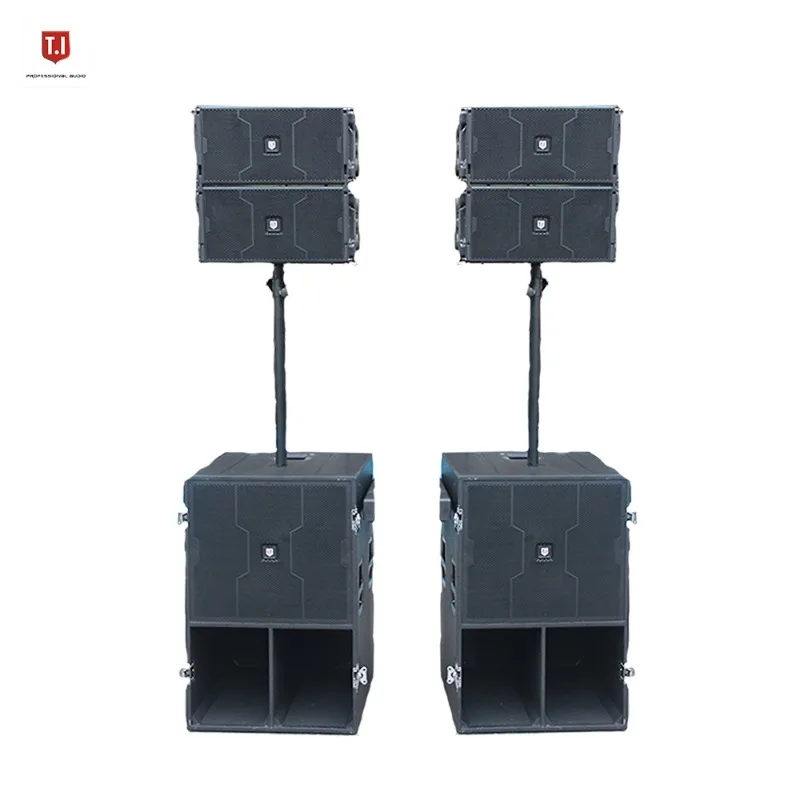 10 Inch Two-Way Active Passive Line Array Speaker, Complete Public Address System for Indoor Outdoor Stage and Live Events