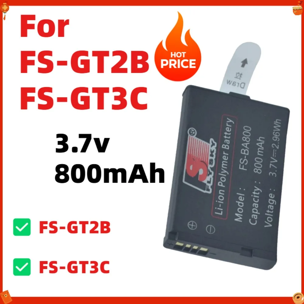 Оригинальный литий-ионный аккумулятор Flysky FS-BA800 3.7V 800mAh, замена для передатчиков и пультов дистанционного управления FS-GT2B, FS-GT3C.