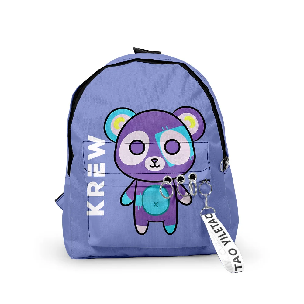 حقيبة ظهرitsFunneh Krew District حقيبة مدرسية فريدة من نوعها 2023 حقيبة سفر مضحكة Harajuku Daypacks للجنسين حقيبة الظهر بسحاب