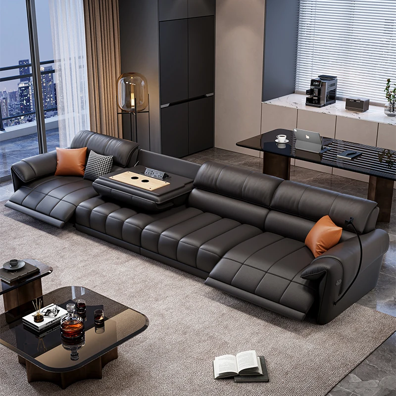 

Electric sofa leather modern small apartment