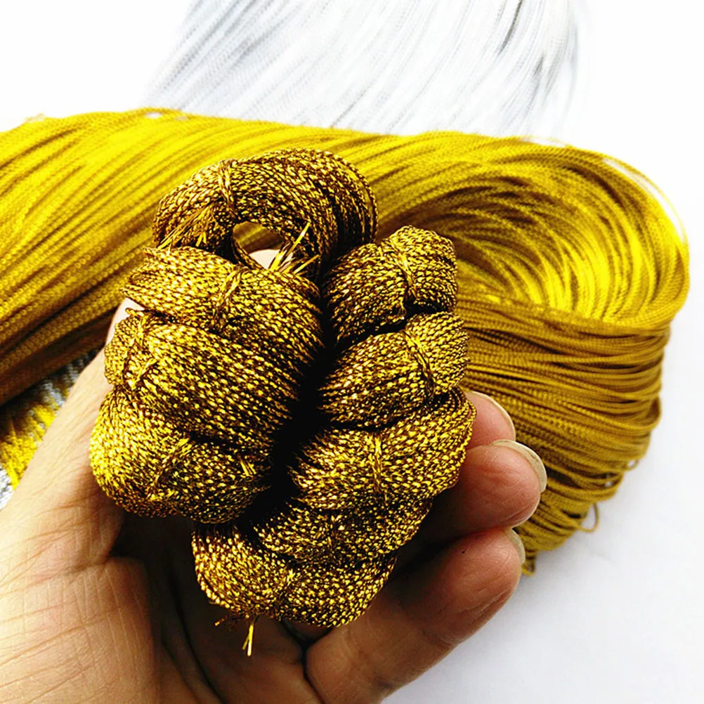 

2pcs 2 Rolls Elastic Cord Golden Color Lightweight Durable For Diy Jewelry Crafting Home Decor Gift Wrapping Practical Fashion