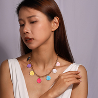 Fashion Smile Face Choker Necklace for Women Girls Party Festival Jewelry Gifts
