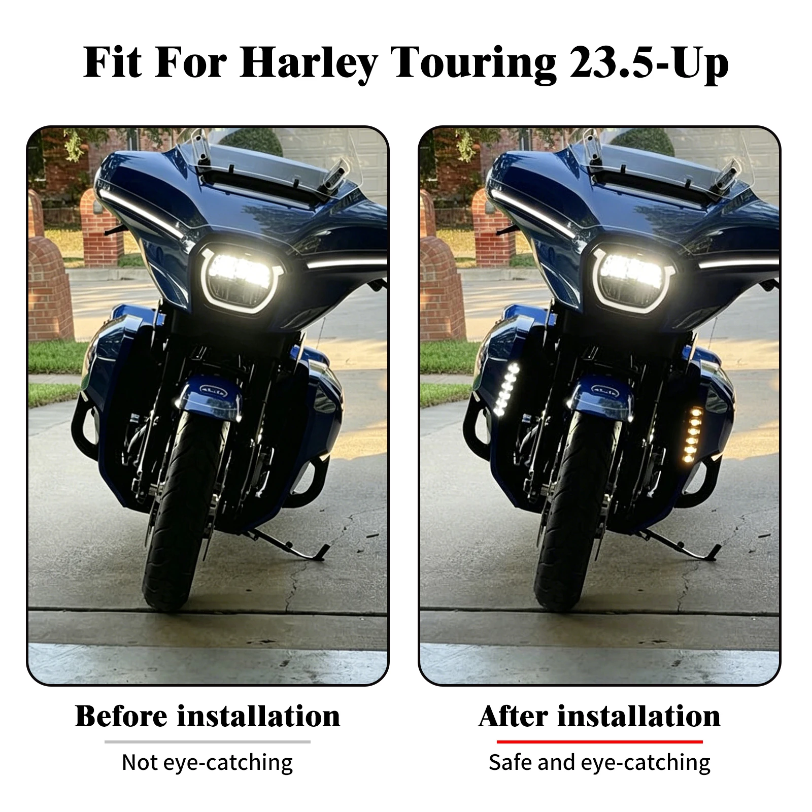 Motorcycle Fairing Lowers Cover Extended Chin Spoiler Set Kits For Harley Touring 2023-Up Road Street Glide FLHXSE FLTRXSE FLHX