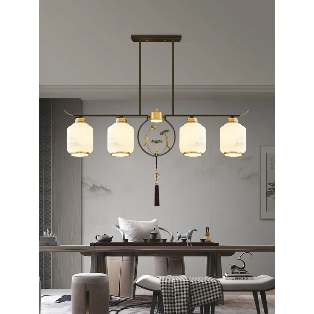 

Restaurant iron art chandelier modern minimalist tea room light bar counter new Chinese style dining chandelier 2023 new all cop