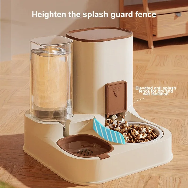 New Pet Cat Large Capacity Water Dispenser Dry Wet Separation for Automatic Feeder Drinking Water Supplies Food Container