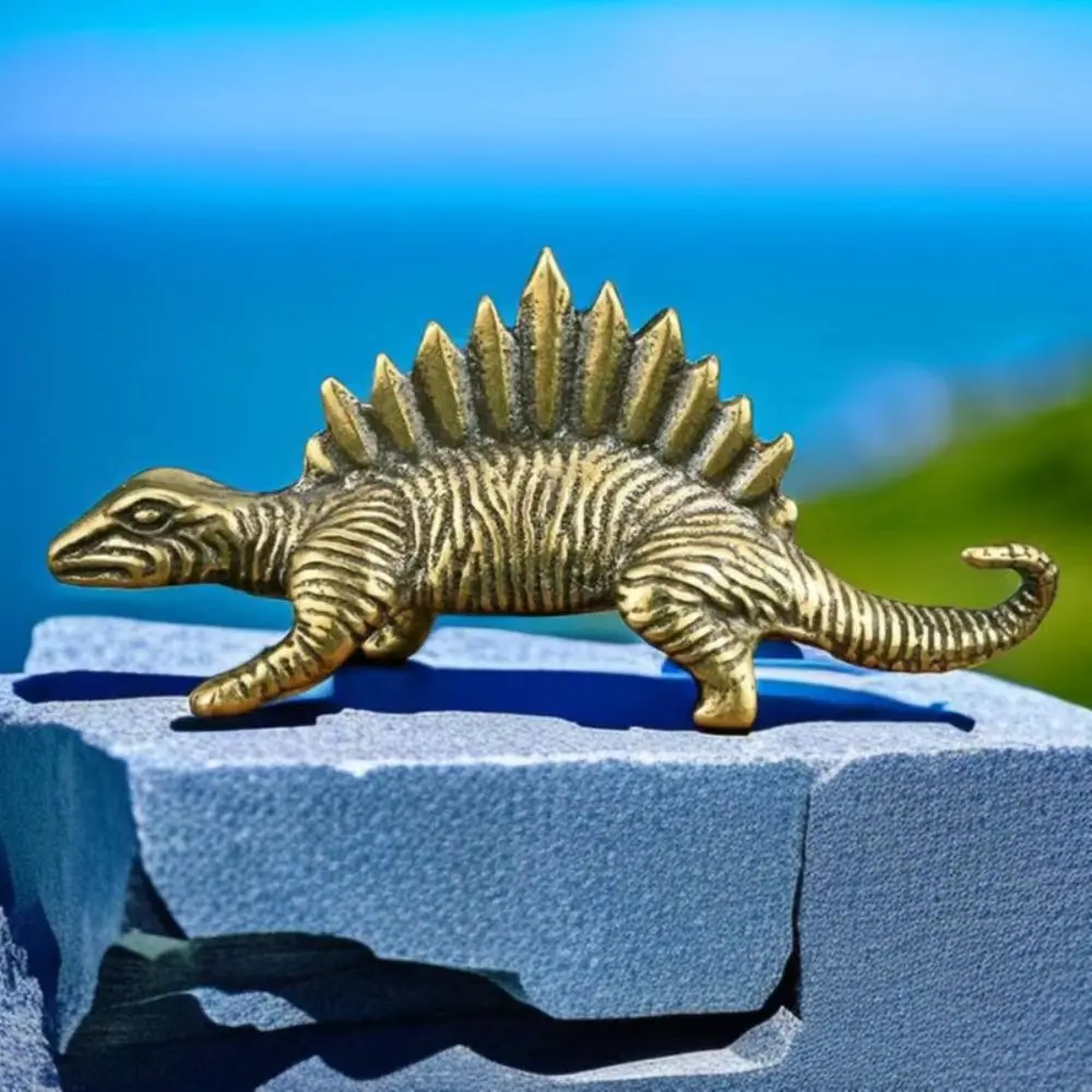 Solid Brass Jurassic Dinosaur Small Statue Office Desktop Ornaments Tea Pet Crafts