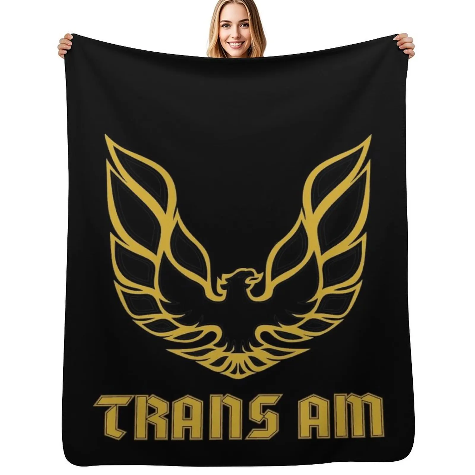Logo Trans AM Throw Blanket Luxury Designer Thins warm for winter sofa bed Plaid on the sofa Thermals For Travel Blankets