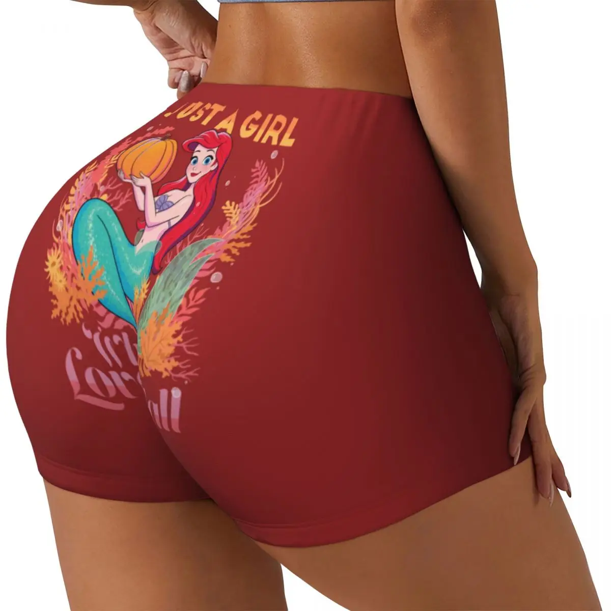 Custom Ariel Just A Girl Who Loves Fall Biker Running Workout Shorts Women Gym Athletic Yoga Shorts