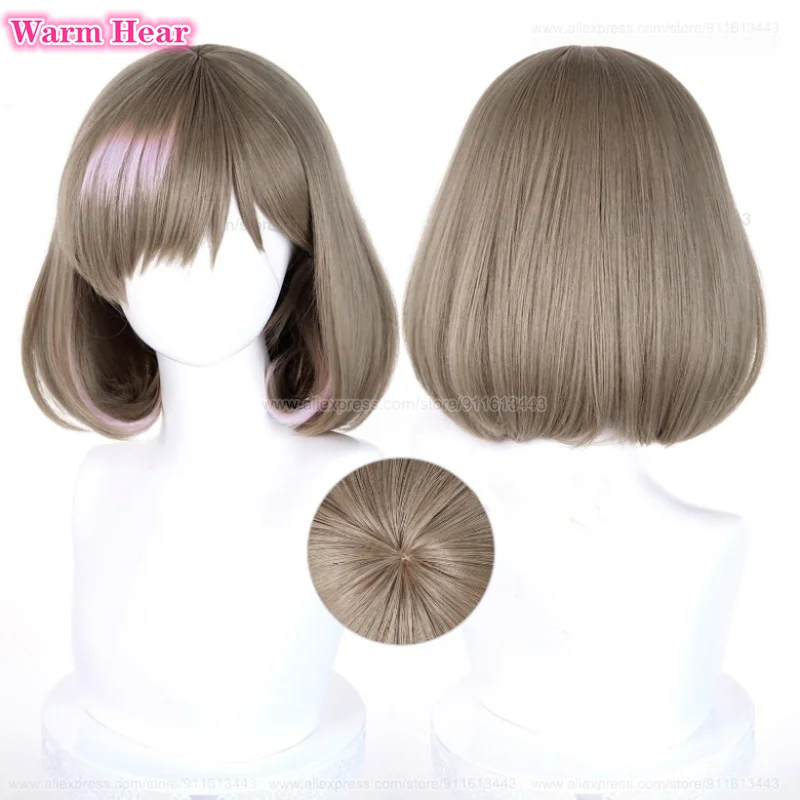 

Anime Tang Keke Synthetic Hair Short 36cm Mixed Color Cosplay Anime Wig Heat Resistant Hair Halloween Party Wigs + Free Wig Cap