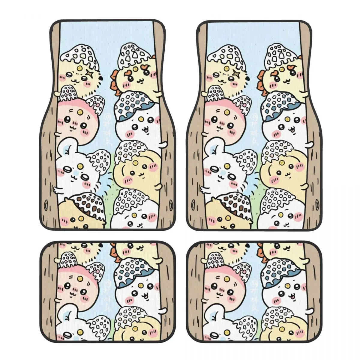 

Chiikawa Cartoon Cute Floor Mats for Cars All-Weather Waterproof Floor Mats Liner Full Set Car Accessories