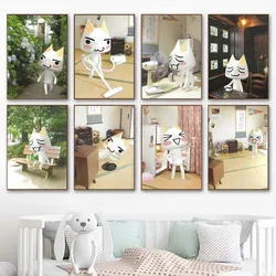 Inoue toro cute cat Self-adhesive Art Poster Whitepaper Prints Posters Artwork Home Decor