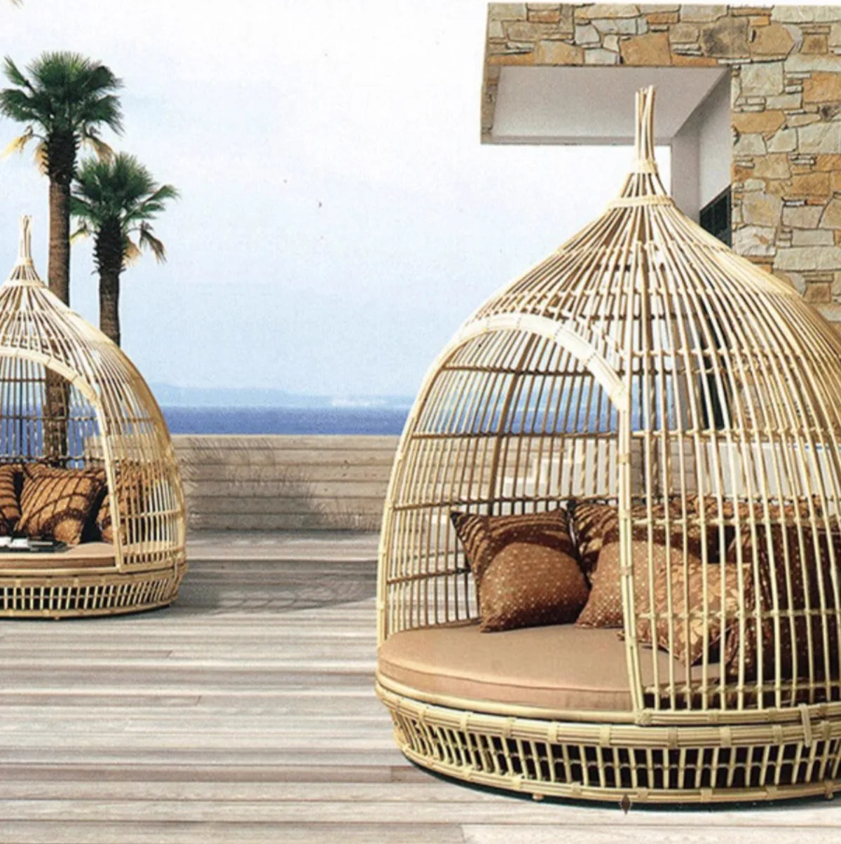！@Modern Outdoor Patio Garden Rattan Chair Sofa Set Casual Beach Birdcage Recliner Bird's Nest Net Celebrating Art Design