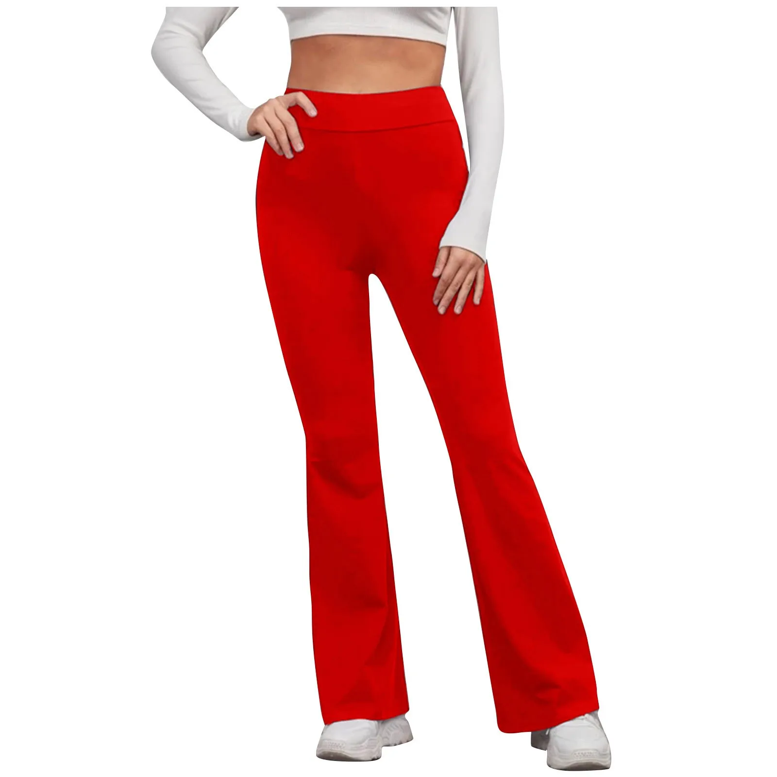 

Women Solid Color High Waist Drawstring Wide Leg Long Pants Yoga Dance Trousers Wide Leg for yoga running jogging gymnastics