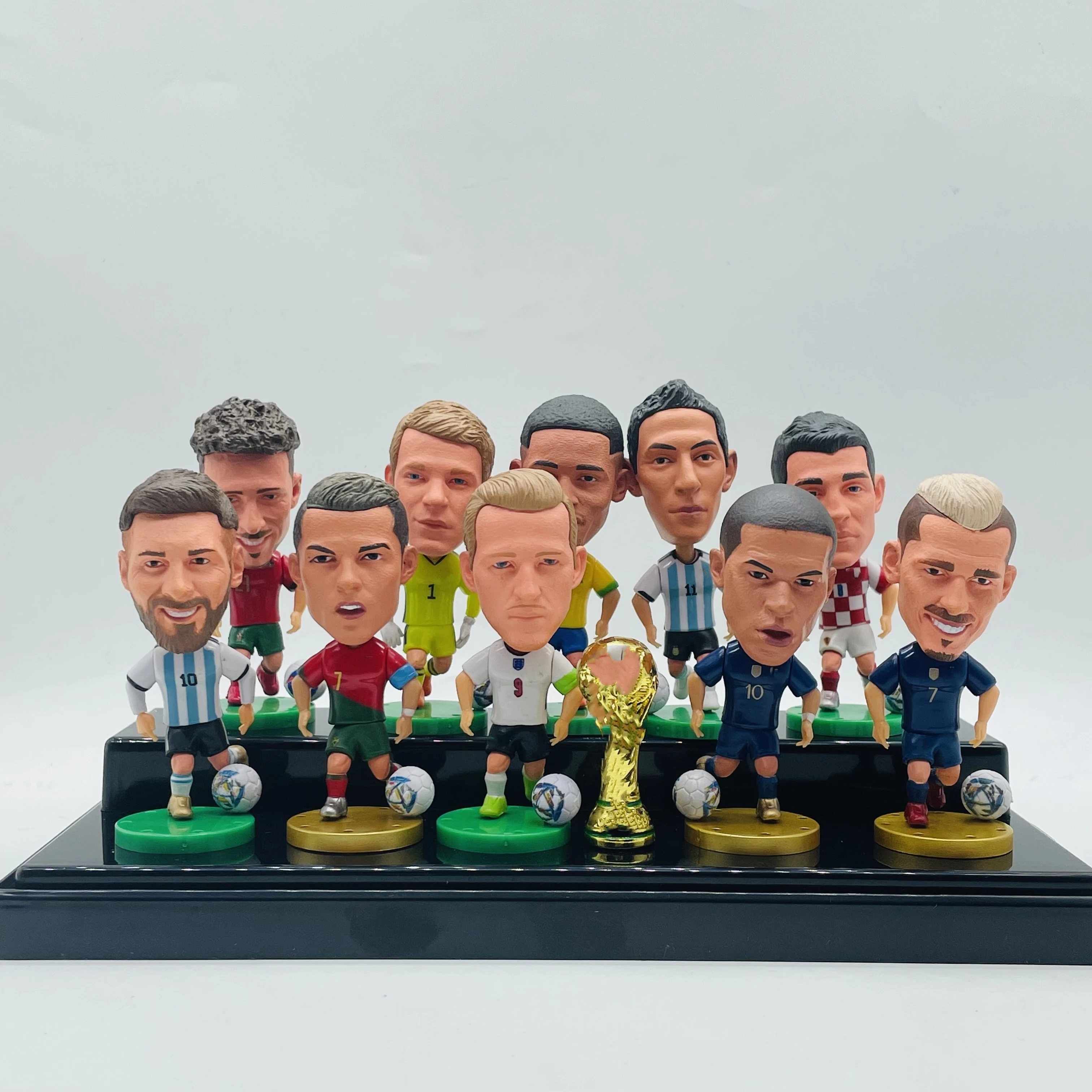 7cm Height Cartoon Soccer Star Dolls Pet Set Wholesales Diego Manuel Mateo Figures