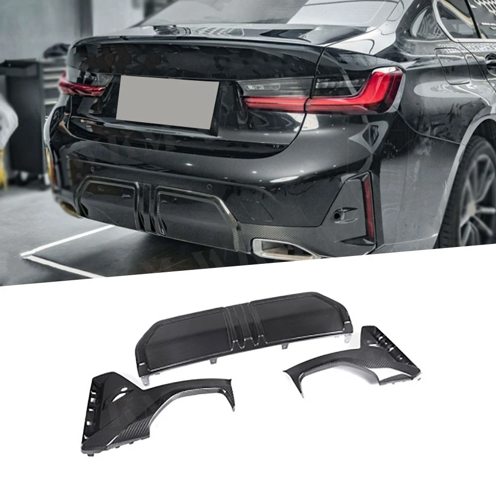 For BMW 3 Series G20 G21 G28 LCI M Sports 2023+ Dry Carbon Fiber Car Rear Lip Diffuser Bumper Spoiler Bodykit Accessories FRP