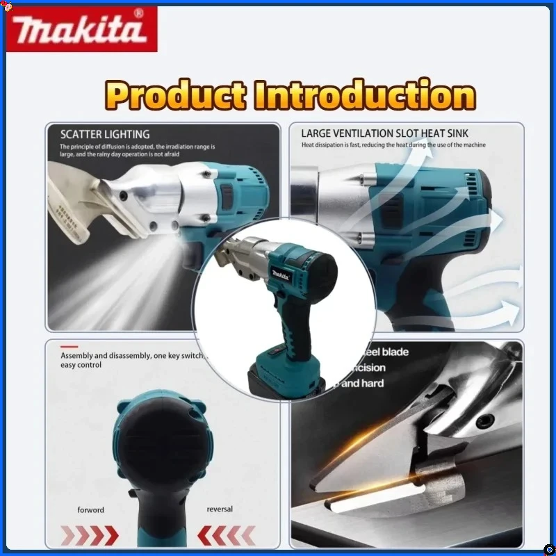 Makita Cordless Electric  Iron Scissors Machine Brushless Rechargeable Professional Metal Cutting Tool Sheet Shear Cutter Tools
