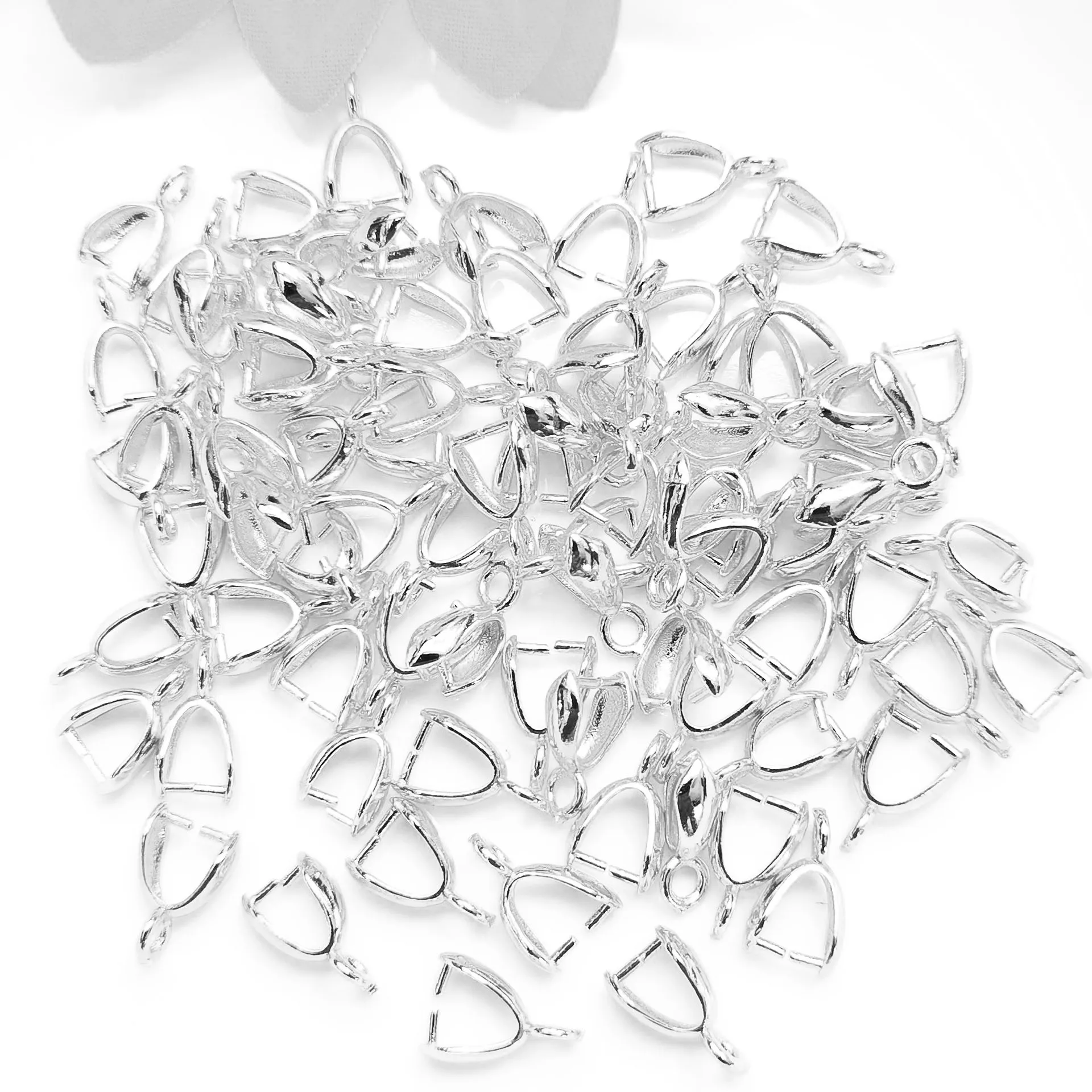 100 pcs 도매 925 스털링 실버 주얼리 결과 베일 커넥터 베일 핀치 보석 펜던트 링커