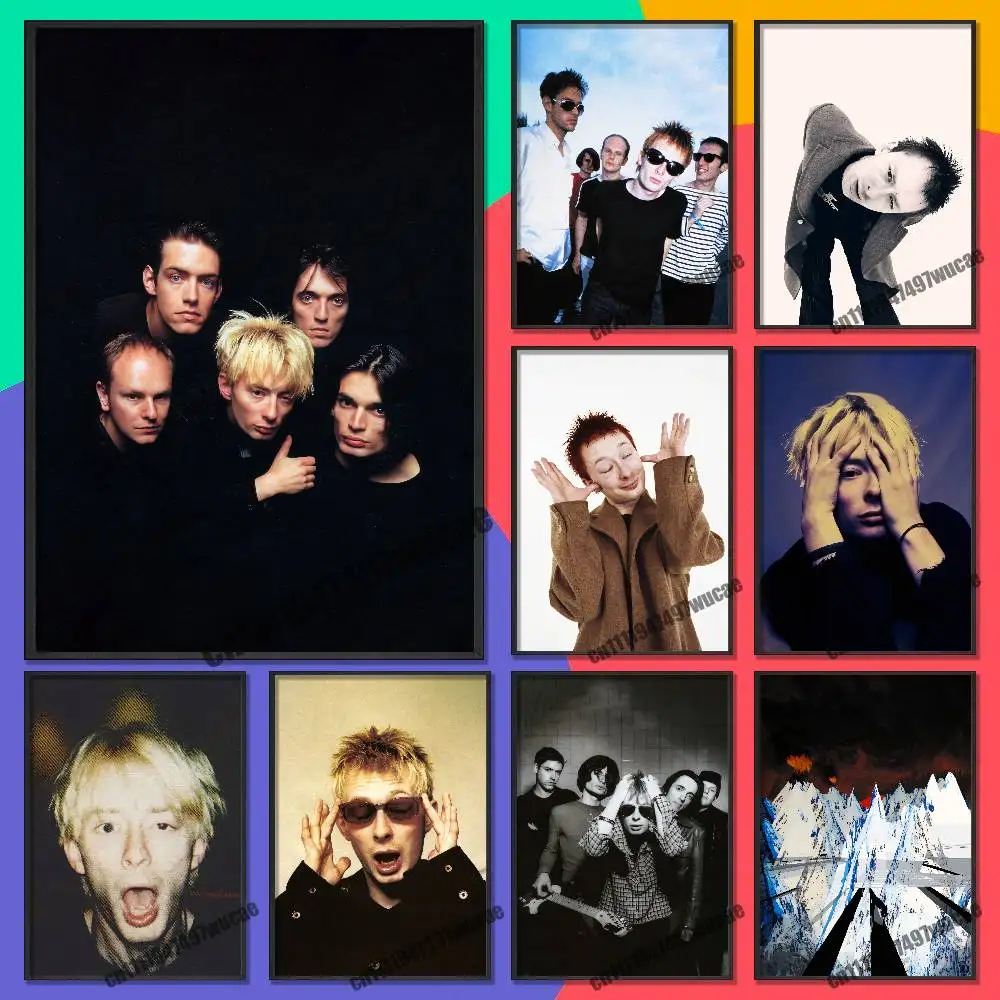 For R-Radiohead Thom Yorke Poster Cover Wall Sticker Bedroom Custom Self-adhesive Decoration Fans Playbill