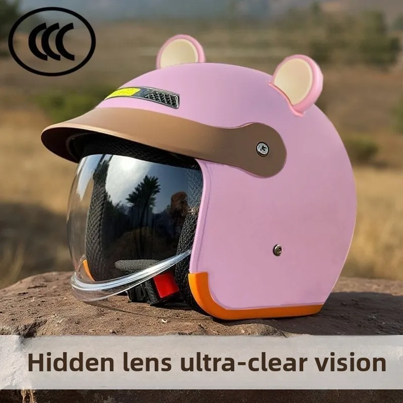 Warm and Windproof Certified Half Helmet Electric Vehicle Motorcycle Universal Men's and Women's All-season Safety Helmet