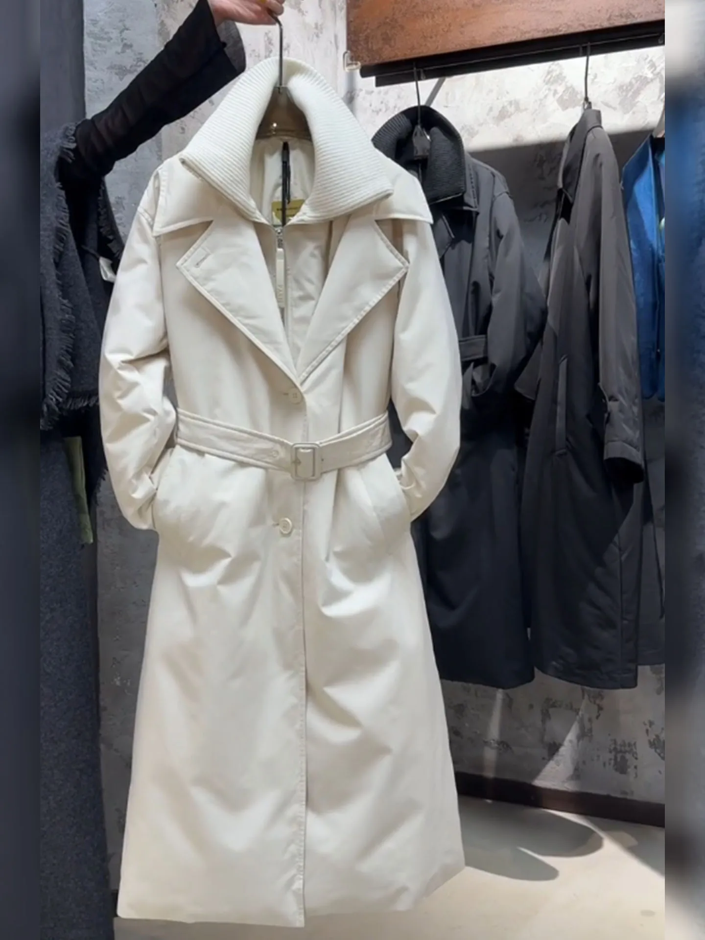 

Ele Long Puffer Jaet Women's Faionable White Fluffy Outerwear Thi Winter Coat Ci Casual Sle Du down Filling