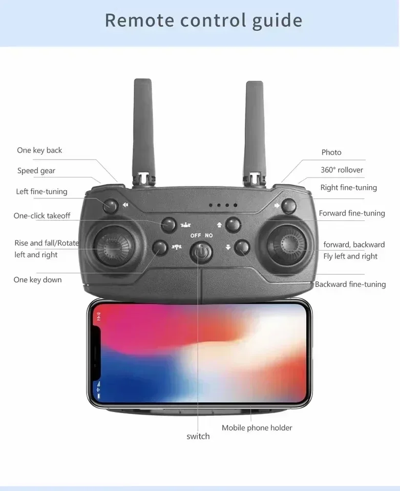 E88Pro 4K FPV Drone met 1080P HD Camera WiFi Live Video Opvouwbaar en draagbaar Hoogte Hold One-Key Takeoff Kerstcadeau
