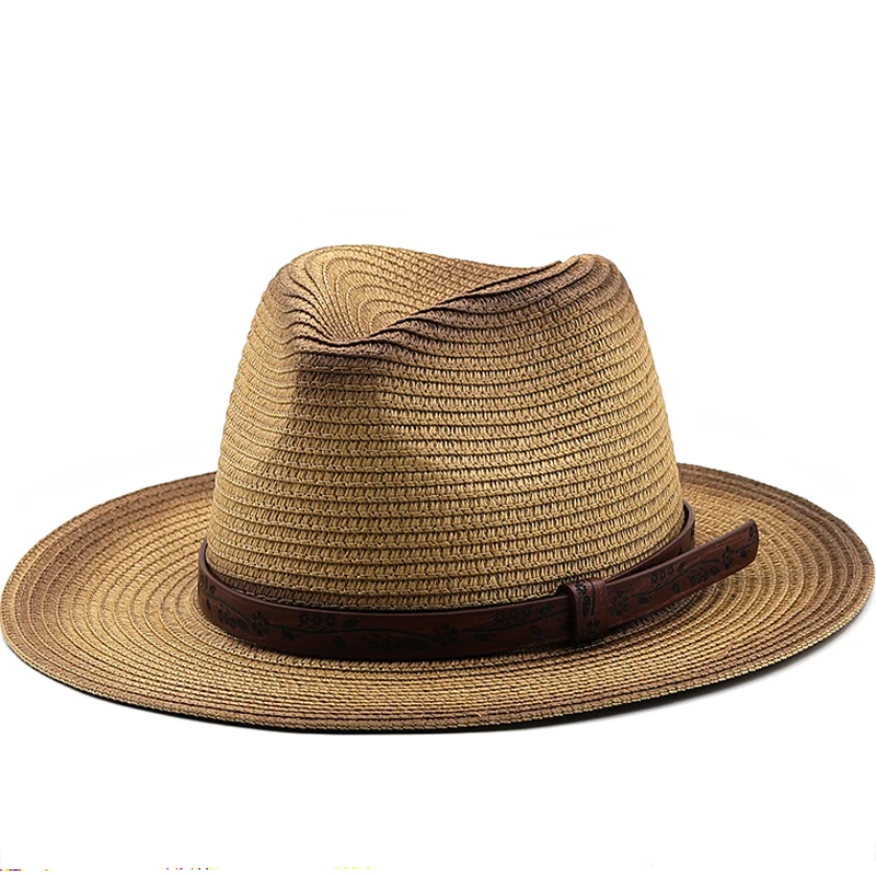 

Vintage Panama Hat Men Straw Fedora Male Sun hat Women Summer Beach British Style Chapeau Jazz Trilby Cap Sombrero