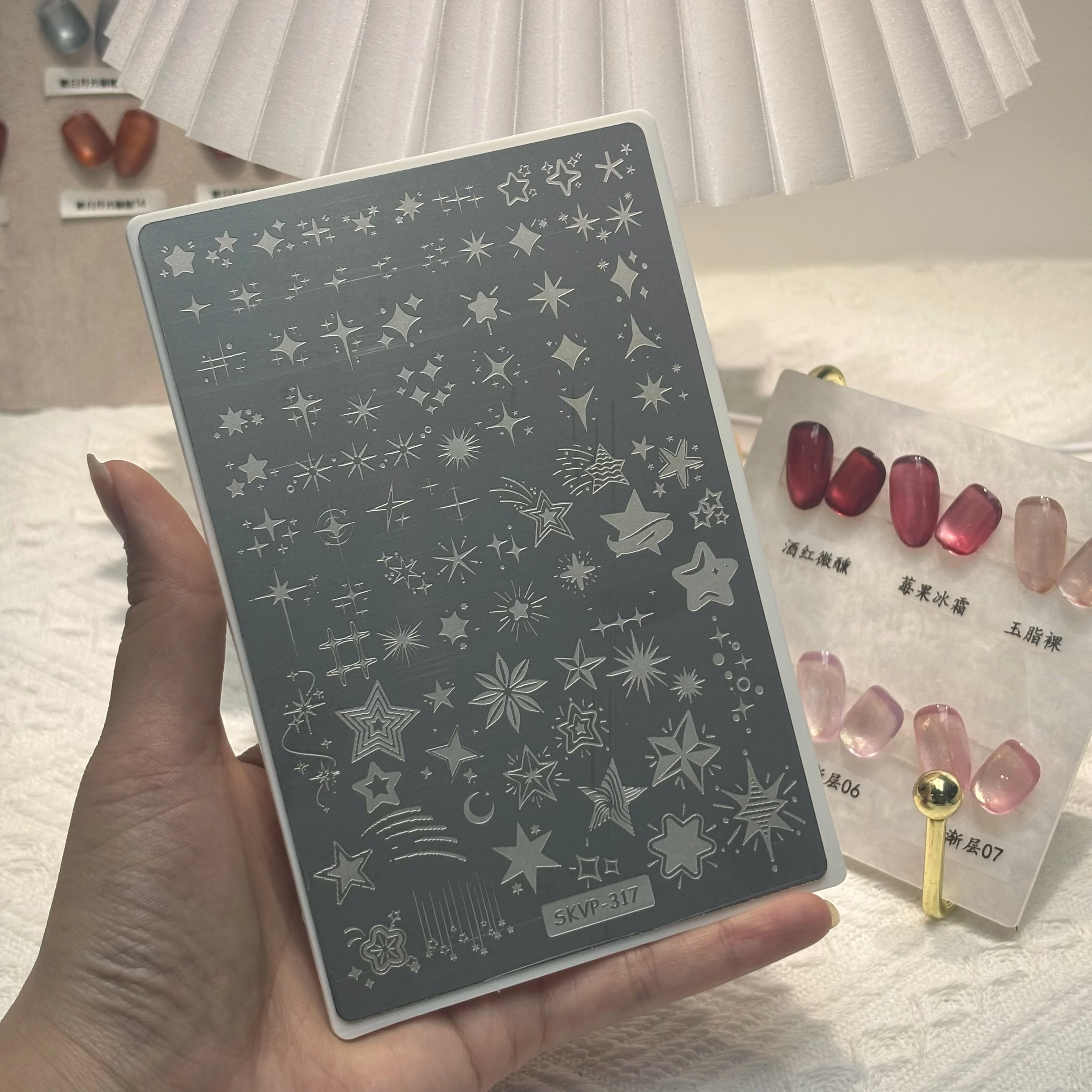 ネイルスタンピングプレート弓パターンローズパターンスターパターンストライプ背景パターンスタンプテンプレートプレートステンシル DIY ネイルツール