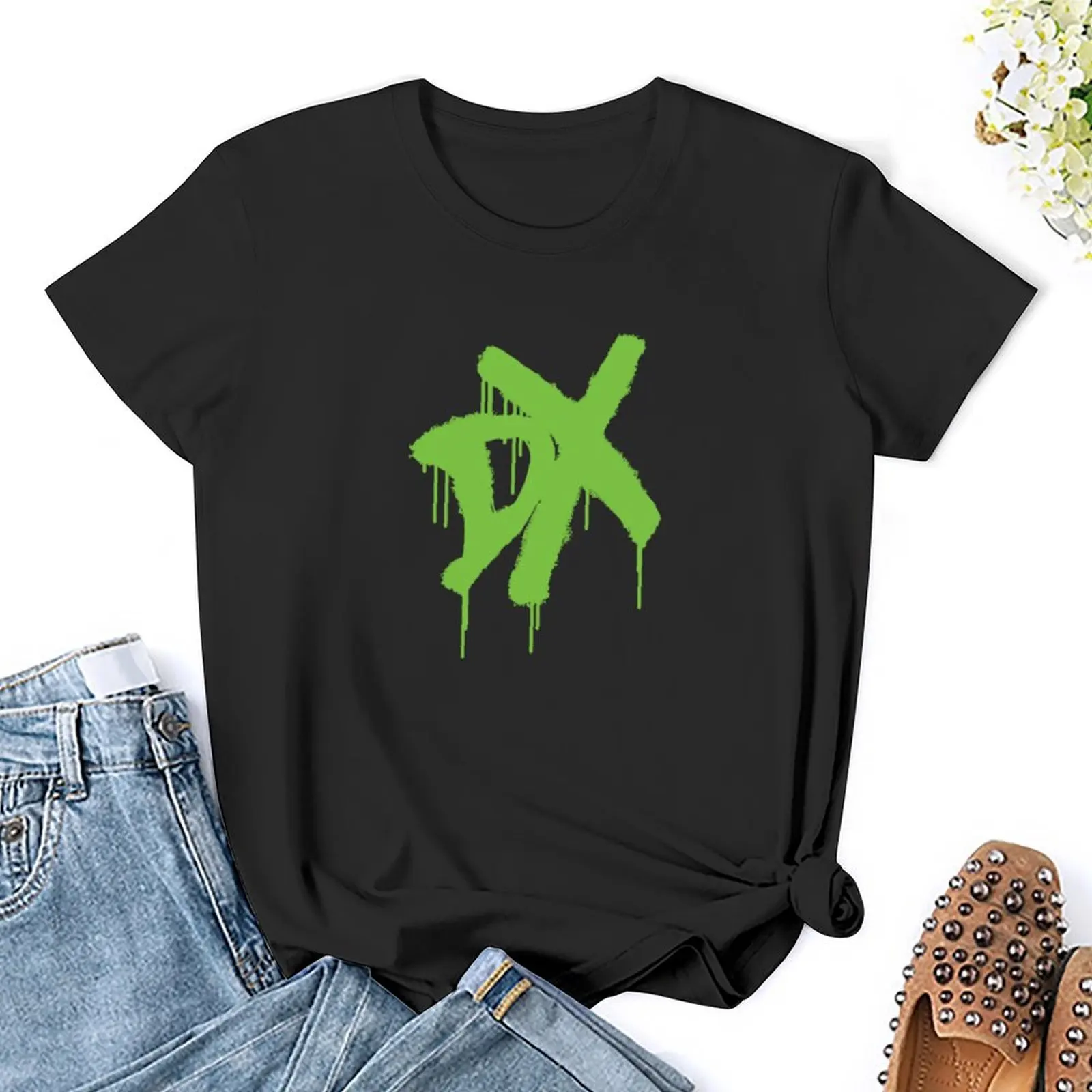 DX camiseta estampada para mujer, ropa de anime, camisetas gráficas de moda coreana