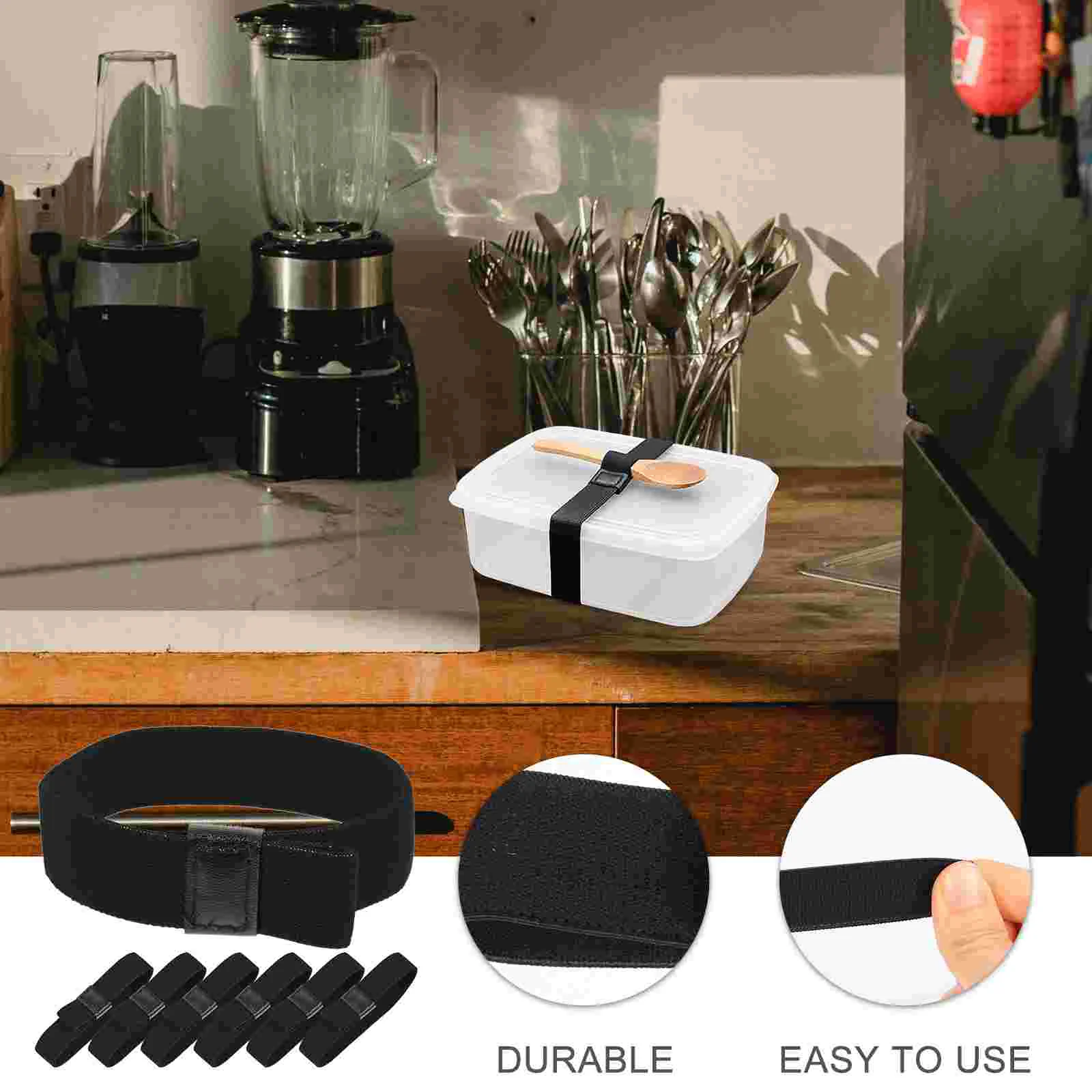 6 Pcs Strap Fixing Band Elastic Bands for Case Outdoor Straps Camping Lunchbox Container Polyester Travel
