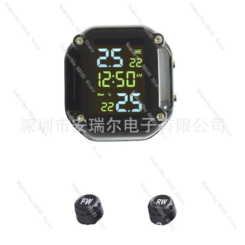Motorcycle Wireless Tire Pressure Monitor, TPMS Tire Pressure Monitoring Sensor for Electric Vehicle & Locomotive
