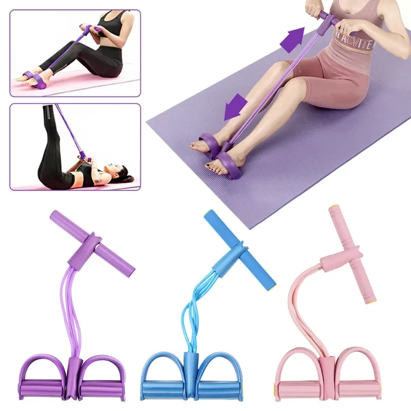 Exercise Pedals Ropes Portable Sit-up Bodybuilding Expander for Abdomen Waist Arm Training Anti Slip Versatile Fitness Equipment