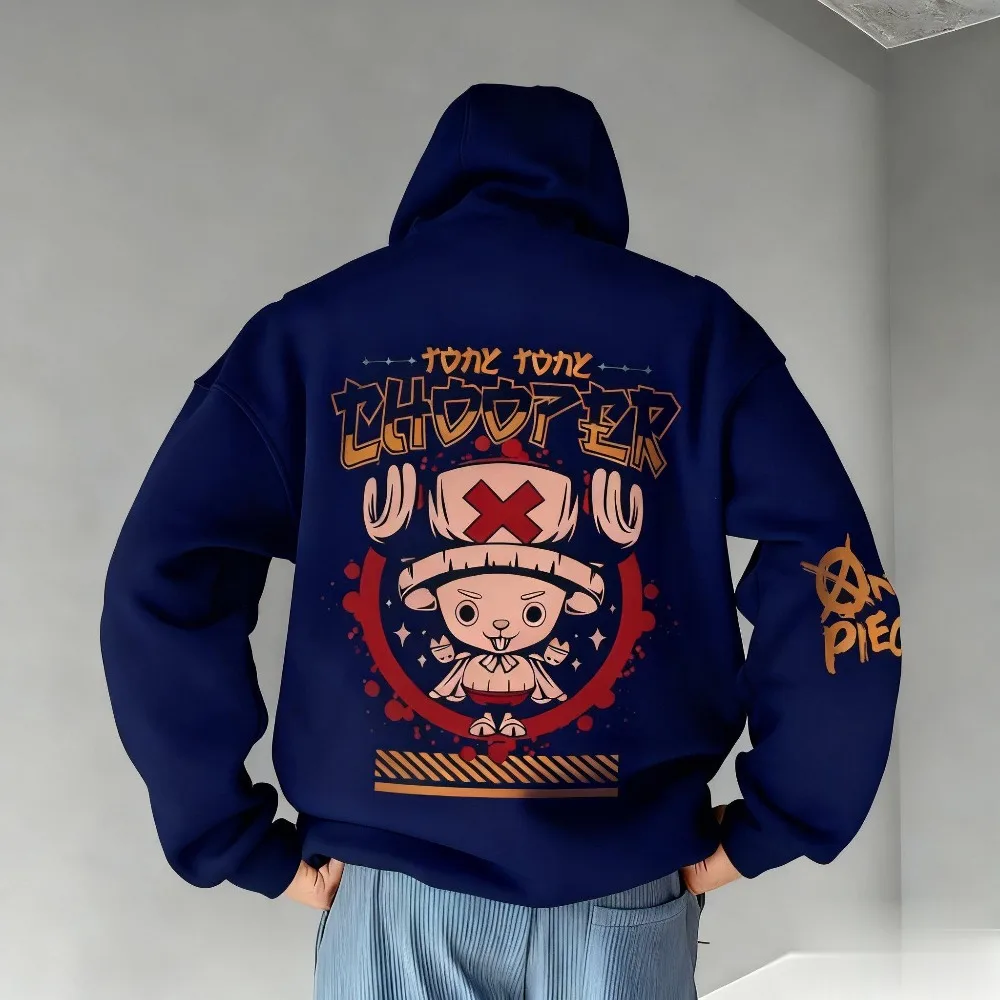 One Piece Tony Tony Chopper Hoodie Anime Unisex Autumn Winter Graphic Print Pullover Casual Streetwear Cosplay Sweatshirt New