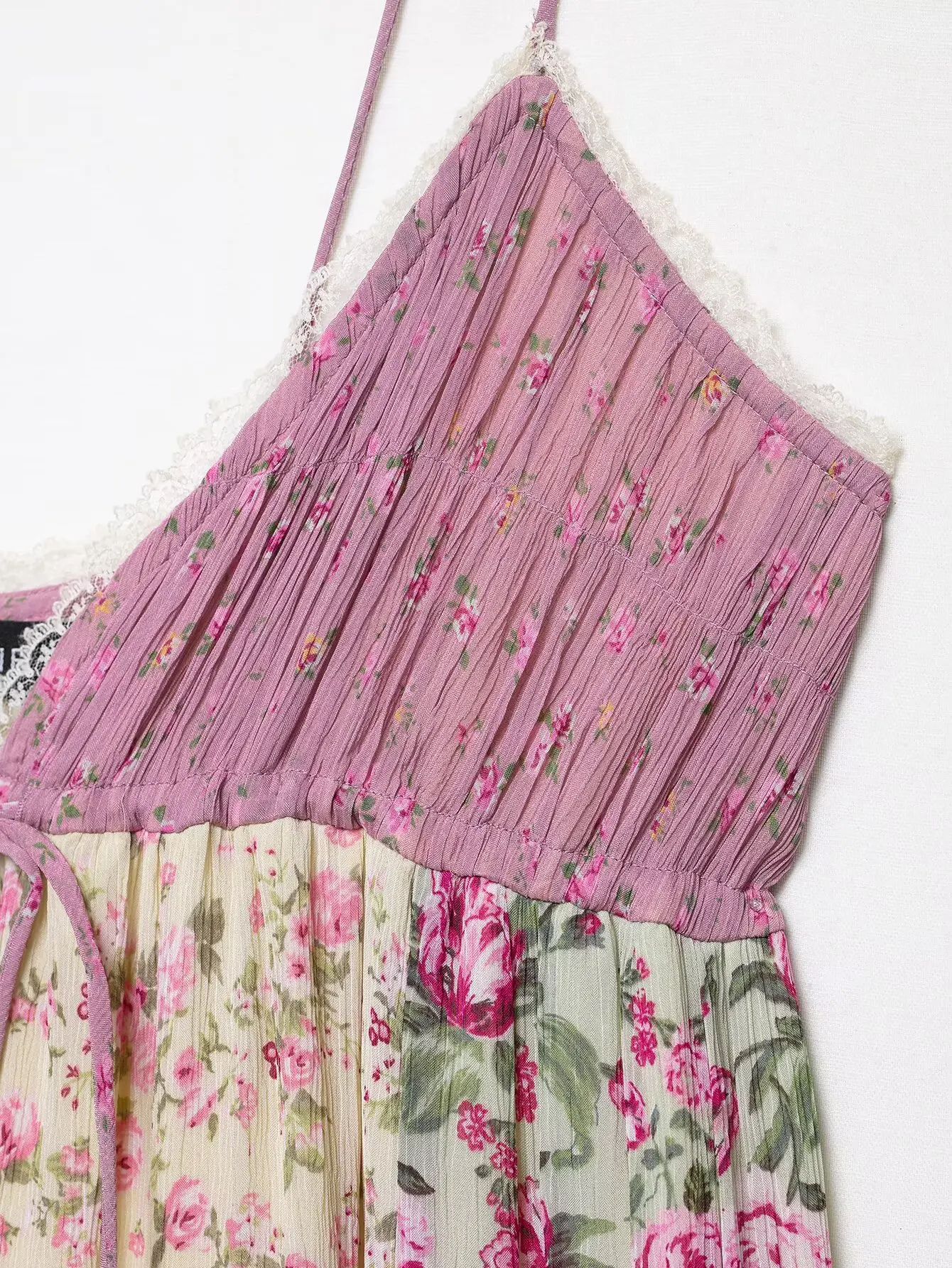 KONDALA Abito da donna carino floreale con scollo a V Abito lungo con stampa retrò 2025 Abito da donna romantico per feste in giardino moda estate autunno