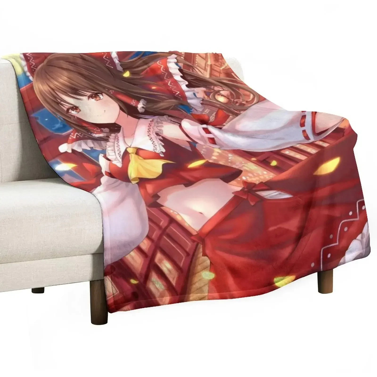 

Hakurei Reimu Middle Autumn Festival Throw Blanket Flannel Polar wednesday Nap Blankets