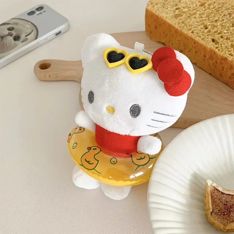 Hello Kitty maillots de bain en peluche poupée porte-clés dessin animé Kt chat porte-clés sac charme doux peluches voiture sac à dos accessoires 2025 offre spéciale