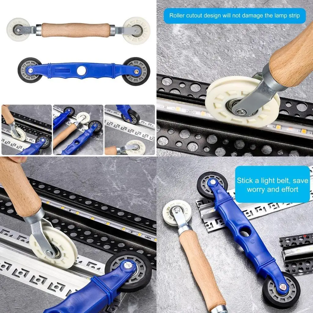 652F Screen Tool Window Screen Spline Roller Tool with Handle Mesh Screen Door Repair Rubber Wheel Handle Roller
